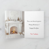 White & Gold Living Room Weihnachtskarte Karte (Innenseite)
