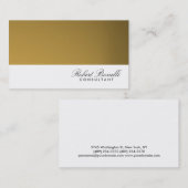 White Gold Look Moderne Consulting Business Card Visitenkarte (Vorne/Hinten)