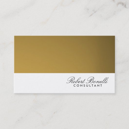 White Gold Look Moderne Consulting Business Card Visitenkarte (Vorderseite)