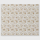 White Gold Lotus Blume Geschenkpapier (Flach)