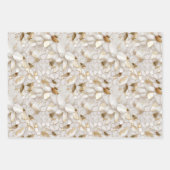 White Gold Lotus Blume Geschenkpapier Set (Vorderseite)