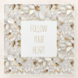 White Gold Lotus Blume Glasuntersetzer