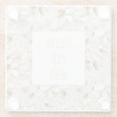 White Gold Lotus Blume Glasuntersetzer (Rückseite)