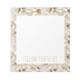 White Gold Lotus Blume Notizblock