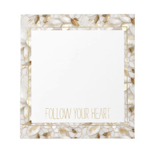 White Gold Lotus Blume Notizblock