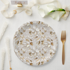 White Gold Lotus Blume Pappteller