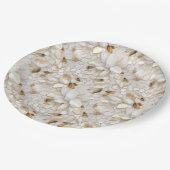 White Gold Lotus Blume Pappteller (Schrägansicht)