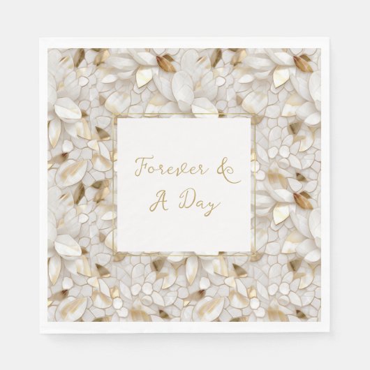 White Gold Lotus Blume Serviette (Vorderseite)