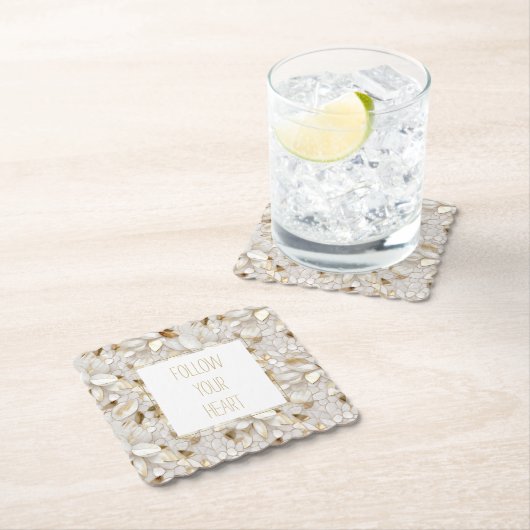 White Gold Lotus Blume Untersetzer (Vor Ort)