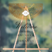 White Gold Mandala Indian Wedding Welcome Acrylschild (Neutral)