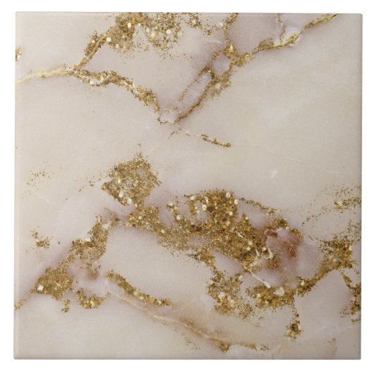 White Gold Marble Glitter ID1171b Fliese (Vorderseite)