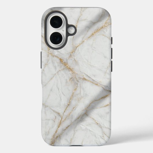 White Gold Marble Luxury Elegant Case (Rückseite)