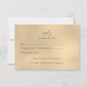 White Gold Marmor Glam Wedding RSVP Card Karte (Rückseite)