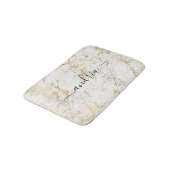 White & Gold-Marmor, Name des schwarzen Skripts Badematte (Schrägansicht)