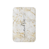 White & Gold-Marmor, Name des schwarzen Skripts Badematte (Vorderseite Vertikal)