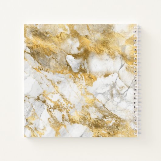 White Gold Marmor und Monogram Sketchbook Notizblock (Rückseite)