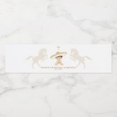 White Gold Mexican Boy Baptisse & First Birthday Wasserflaschenetikett (Einzelnes Label)