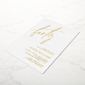 White & Gold Minimalistisch 40. Geburtstag Folieneinladung (Gedreht)