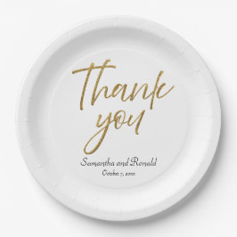 White & Gold Minimalistisch Vielen Dank für Ihre H Pappteller