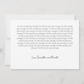 White & Gold Minimalistische Liebe & Danke Hochzei (Rückseite)