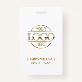 White Gold Mitarbeiter-ID mit dem Logo "Custom Bus Ausweis