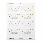 White & Gold Modern Dots Party - Etikett (Vorne)