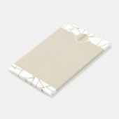 White Gold Modern Geometric Rustic Monogram Post-it Klebezettel (angewinkelt)