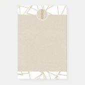 White Gold Modern Geometric Rustic Monogram Post-it Klebezettel (Vorderseite)