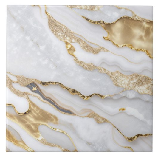 White Gold Modern Marbour Collection Fliese (Vorderseite)