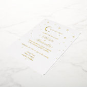 White Gold Modern Minimal Celestial Folieneinladung (Gedreht)