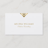 White & Gold Moderne geometrische Akzente Geschäft Visitenkarte (Vorderseite)