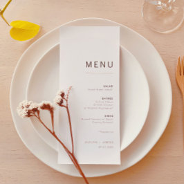 White & Gold Moderne Minimalistische Hochzeit Menükarte