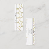 White & Gold Modernes Glam Elegante Kreise Mini Visitenkarte (Vorne/Hinten)