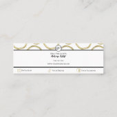 White & Gold Modernes Glam Elegante Kreise Mini Visitenkarte (Rückseite)