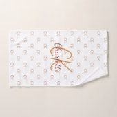 White Gold Monogram Initial Name Skript elegant Handtuch (Handtuch)