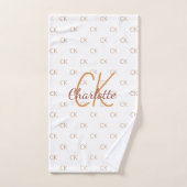 White Gold Monogram Initial Name Skript elegant Handtuch (Handtuch)