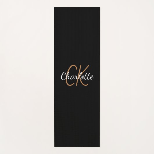 White Gold Monogram Initial Name Skript elegant Yogamatte (Vorderseite)