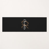 White Gold Monogram Initial Name Skript elegant Yogamatte (Vorderseite (Horizontal))