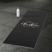 White Gold Monogram Initial Name Skript elegant Yogamatte