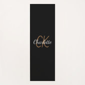 White Gold Monogram Initial Name Skript elegant Yogamatte (Vorderseite)