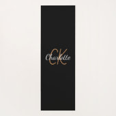 White Gold Monogram Initial Name Skript elegant Yogamatte (Rückseite)