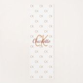 White Gold Monogram Initial Name Skript elegant Yogamatte (Vorderseite)