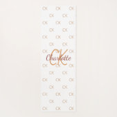 White Gold Monogram Initial Name Skript elegant Yogamatte (Rückseite)