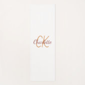 White Gold Monogram Initial Name Skript Yogamatte (Vorderseite)
