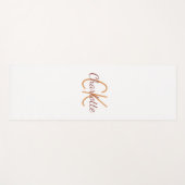 White Gold Monogram Initial Name Skript Yogamatte (Vorderseite (Horizontal))