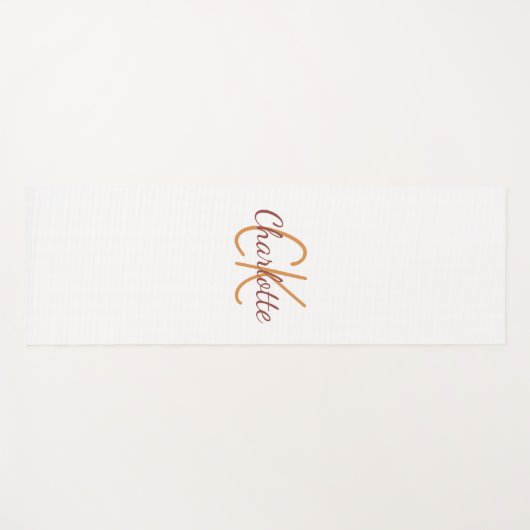 White Gold Monogram Initial Name Skript Yogamatte (Vorderseite (Horizontal))
