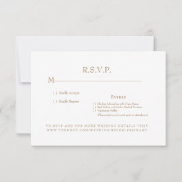 White & Gold Monogram Wedding RSVP Card