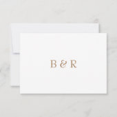 White & Gold Monogram Wedding RSVP Card Karte (Rückseite)