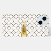 White & Gold Moroccan | DIY Name Case-Mate iPhone Hülle (Rückseite (Horizontal))