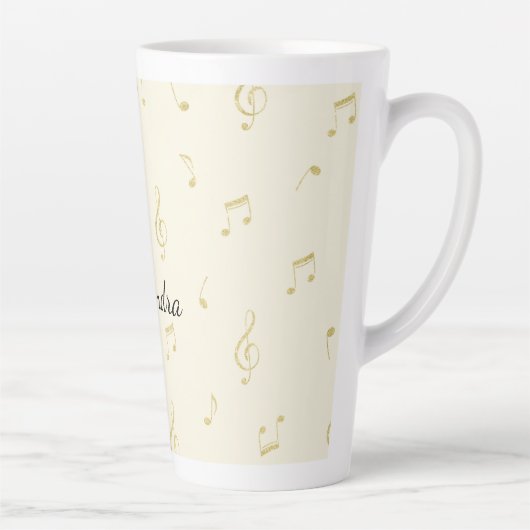 White Gold Music Notes Milchtasse (Rechts)